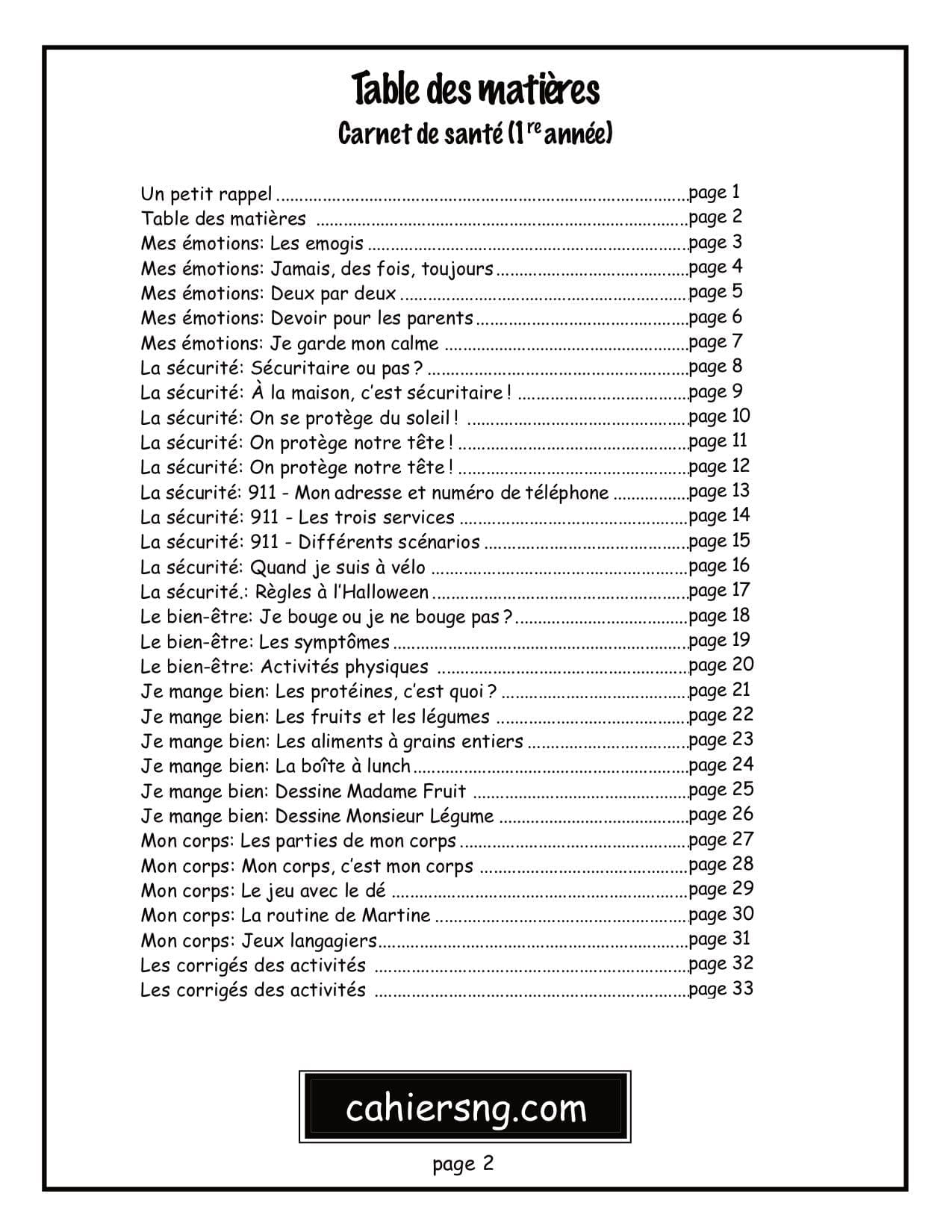 Carnet de santé (1re année) - PDF – Image 2