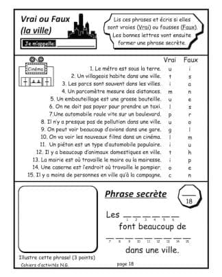 En ville ! - Les villes et les villages (3e/4e)