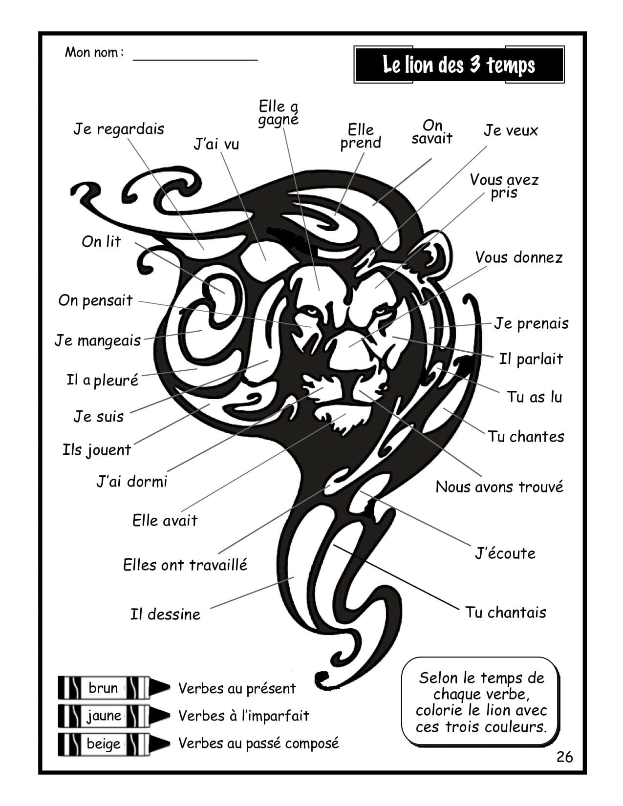 C'est quoi un verbe au passé ? (5e/6e) - Le lion des 3 temps