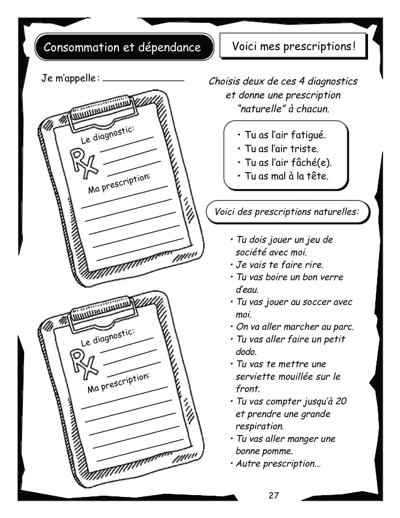Carnet de santé (2e année) - Une prescription