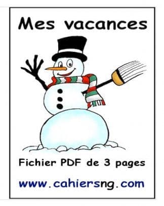 Mes vacances d'hiver 2025/26 - (3e/4e/5e années)