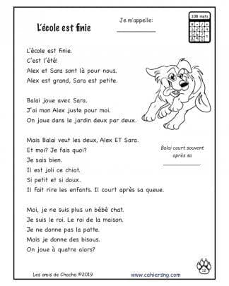 Chacha et ses amis (2e/3e) - L'école est finie !