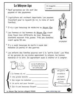 Le Moyen Âge - (4e/5e) - Infos générales