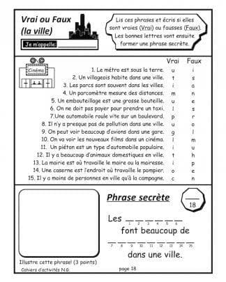 En ville ! - Les villes et les villages (3e/4e)