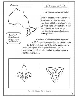 Core French (7e) - Le drapeau franco-ontarien