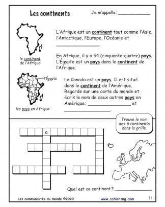 Les communautés du monde (2e/3e) - Les continents