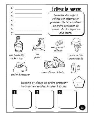 Les liquides et les solides - Hybride (2e/3e) - Estime la masse