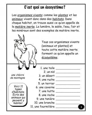 Les habitats - (4e/5e) - Un écosystème