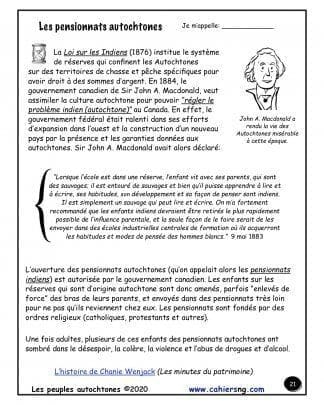 Les Premières Nations (5e/6e) - Les pensionnats autochtones