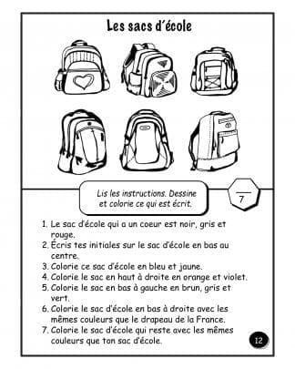 La rentrée (3e/4e) - Les sacs
