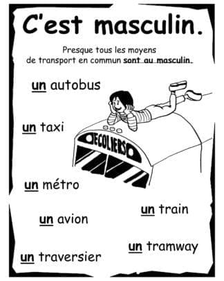 Féminin ou masculin ? (5e/6e) - Transports en commun
