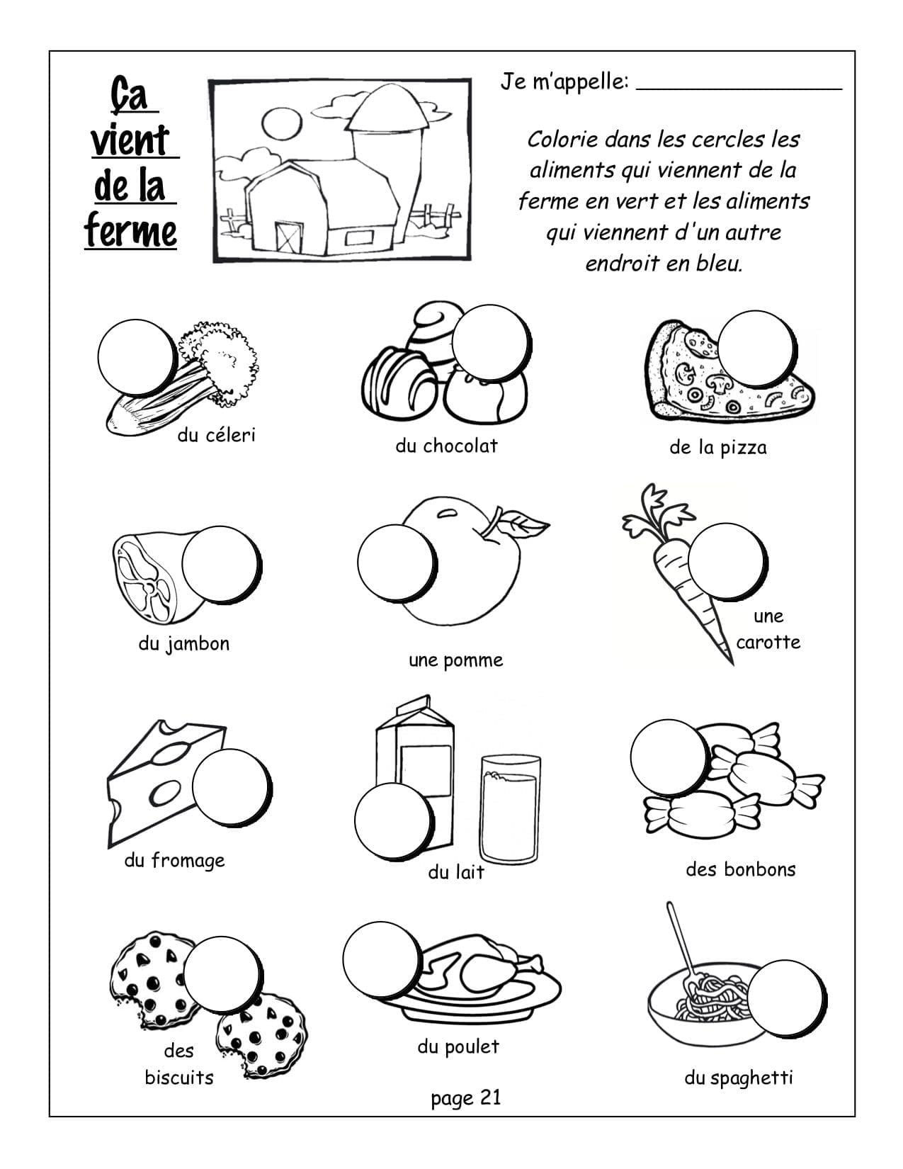 Ma communauté (1re/2e) -Aliments de la ferme