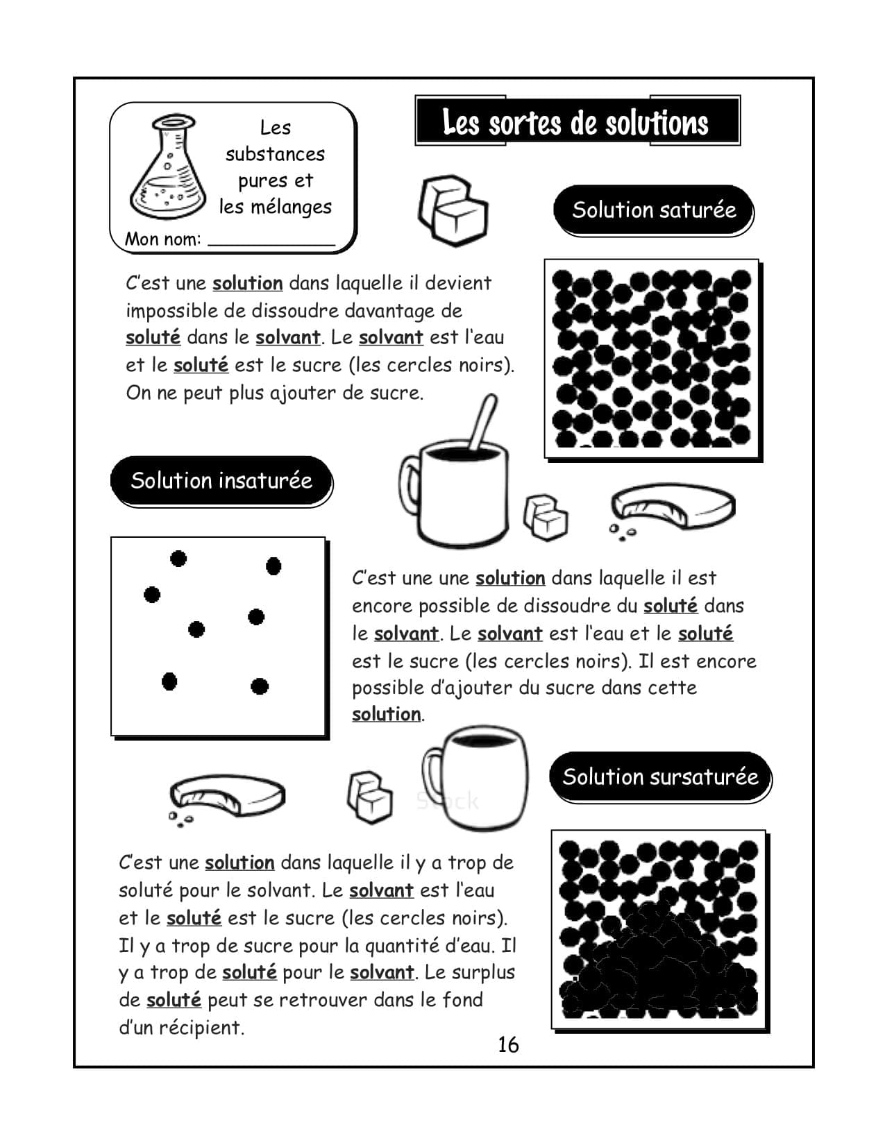Les substances (7e) - Les sortes de solutions
