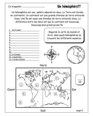 Le monde autour de moi (2e/3e) - Un hémisphère