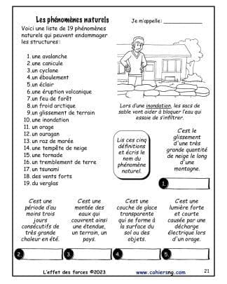L'effet des forces - (5e/6e) - Phénomènes naturels