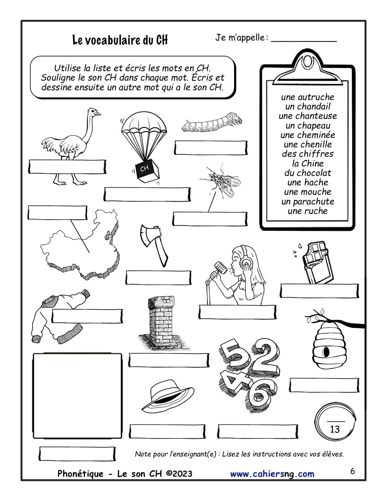 Phonétique - Le son CH (2e/3e années) - NOUVEAUTÉ ! – Image 3