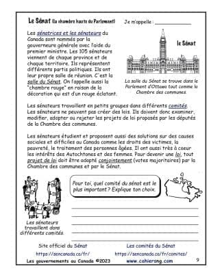 Gouvernements au Canada (5e/6e) - Le sénat