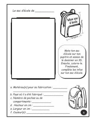On revient (4e) - Mon sac d'école