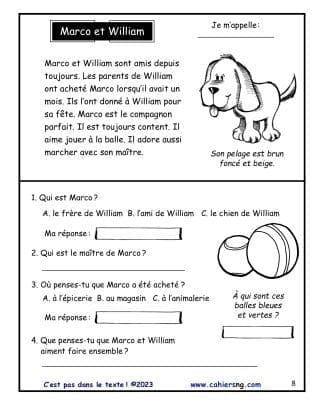 C'est pas dans le texte (3e/4e - Inférences) - Le chien