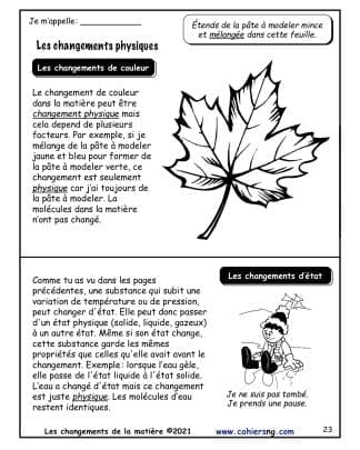 Les changements de la matière - (5e/6e) - Physiques