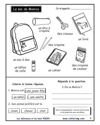Les inférences et les liens – 1re/2e – Monica_1