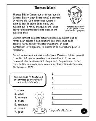 L'électricité - (6e) - Thomas Edison