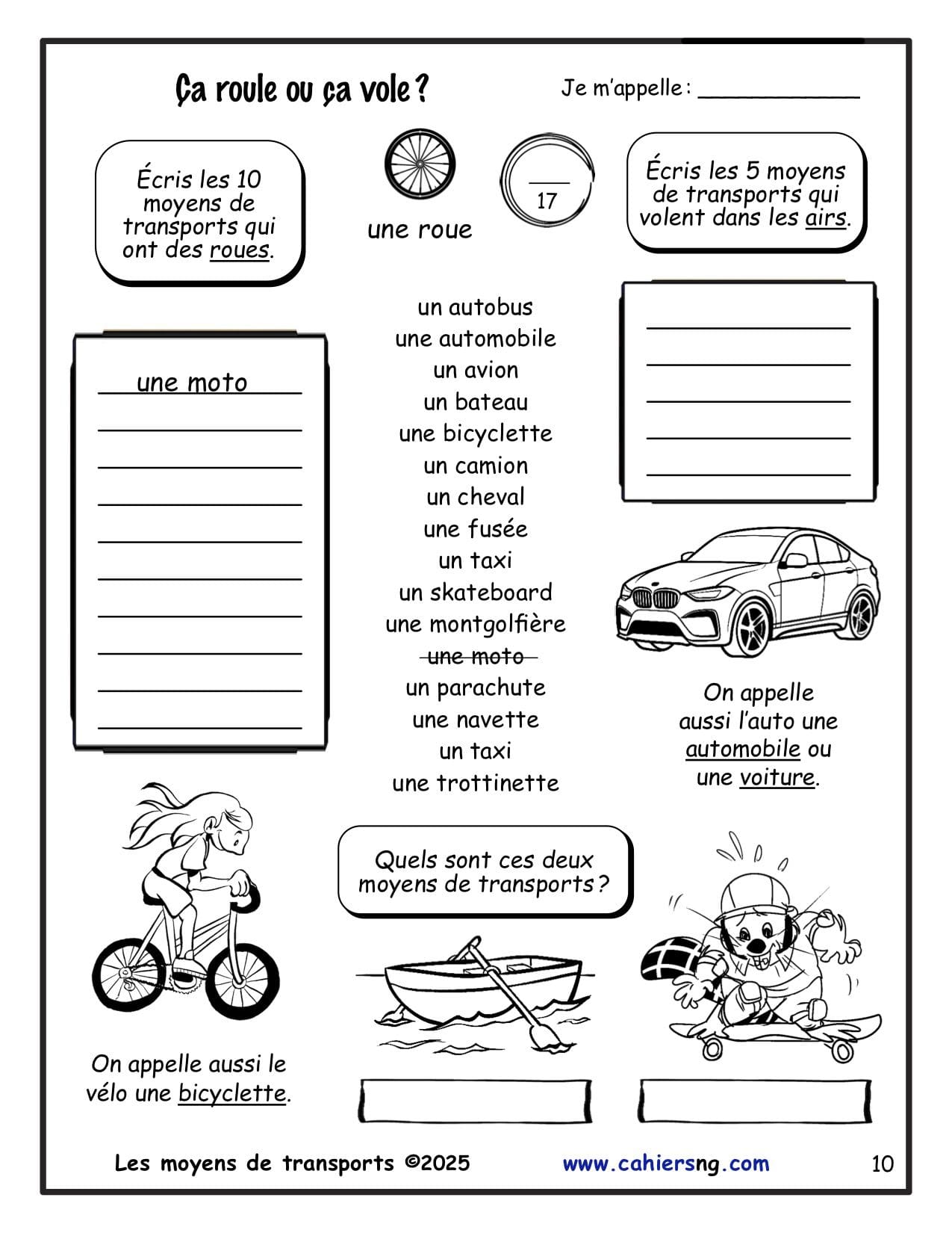 Les moyens de transport - Core French - (4e/5e)- NOUVEAUTÉ ! – Image 3