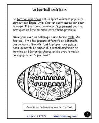 Les sports – Le football